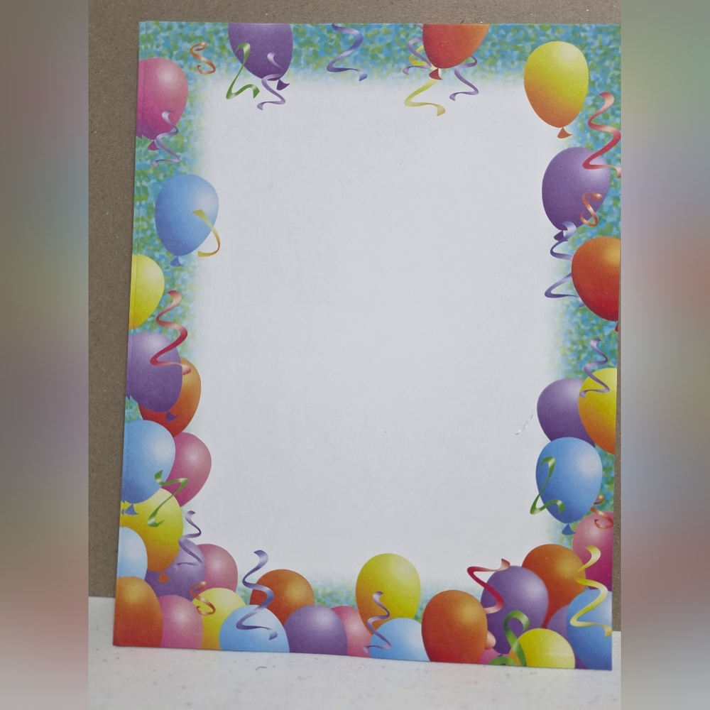 Source Unknown Vibrant Balloon Stationery